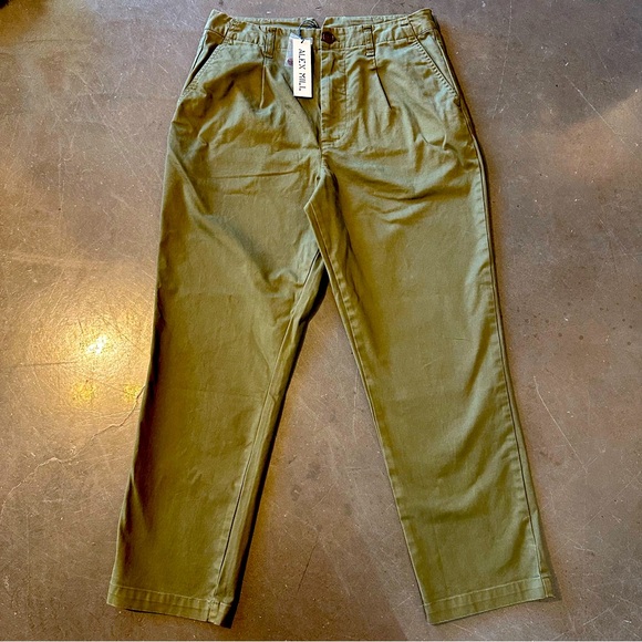Alex Mill - Women’s Boy Pleated Pants - Chino - Deep Olive - Size 8 - NWT - Picture 3 of 13